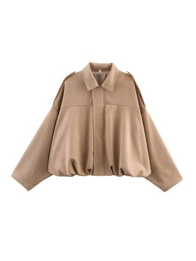 Kaori | Suede Textured Pilot Jacket