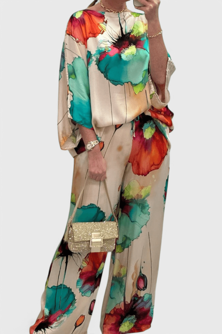 Karoline | Floral Two - Piece Set with Relaxed Fit