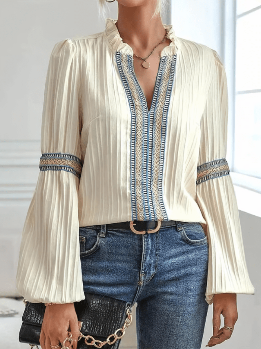 KINSLEY | LUXURIOUS V - NECK BLOUSE
