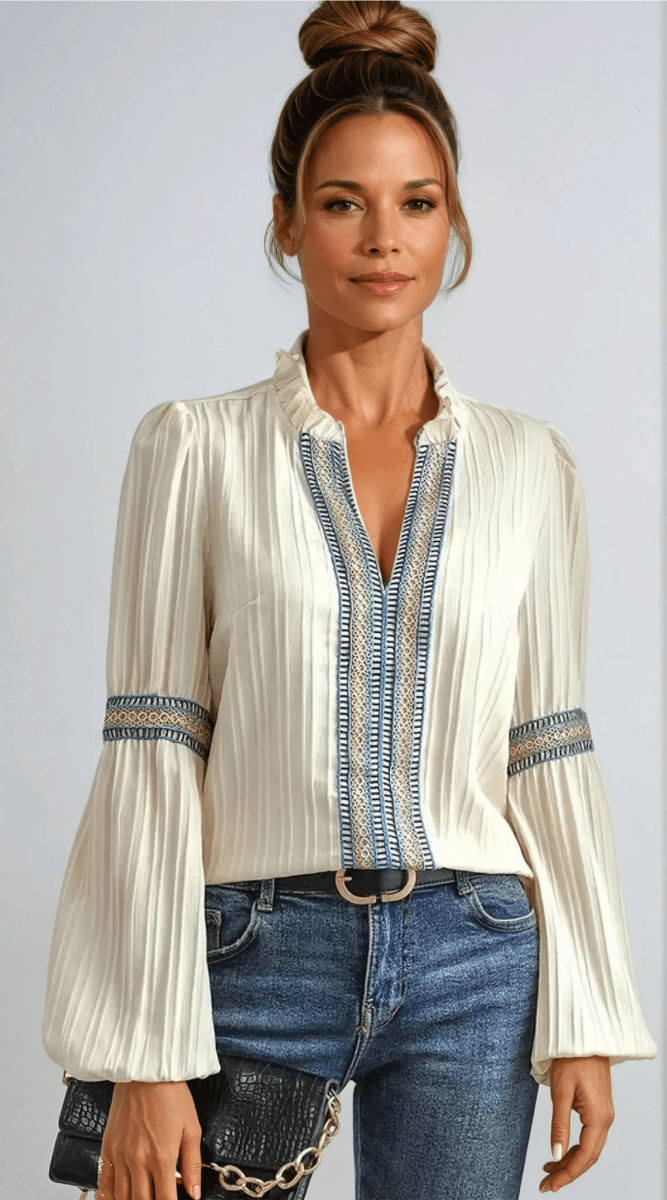KINSLEY | LUXURIOUS V - NECK BLOUSE