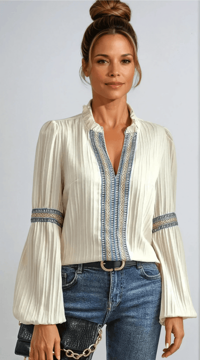 KINSLEY | LUXURIOUS V - NECK BLOUSE
