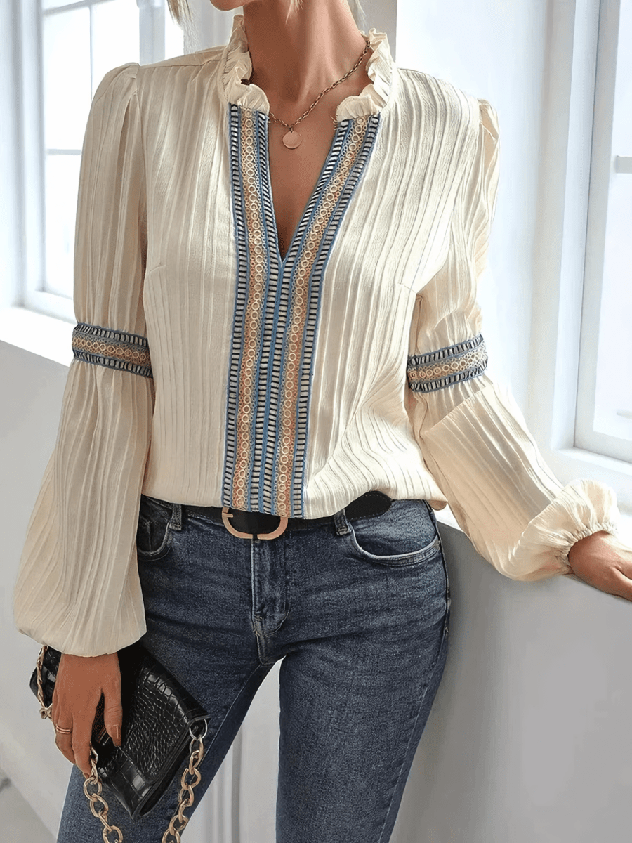 KINSLEY | LUXURIOUS V - NECK BLOUSE