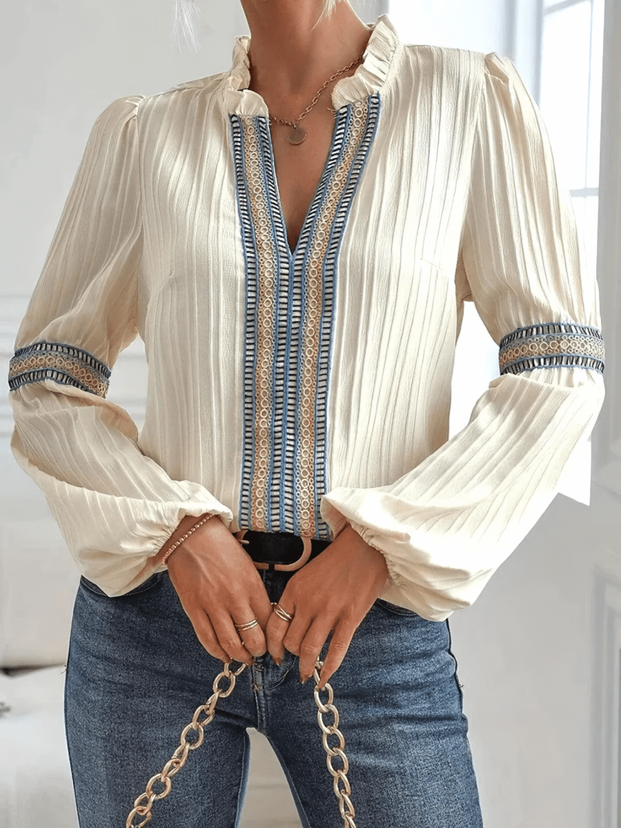 KINSLEY | LUXURIOUS V - NECK BLOUSE
