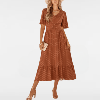 KLARISSE | ELEGANT FLOWY SUMMER V - NECK DRESS