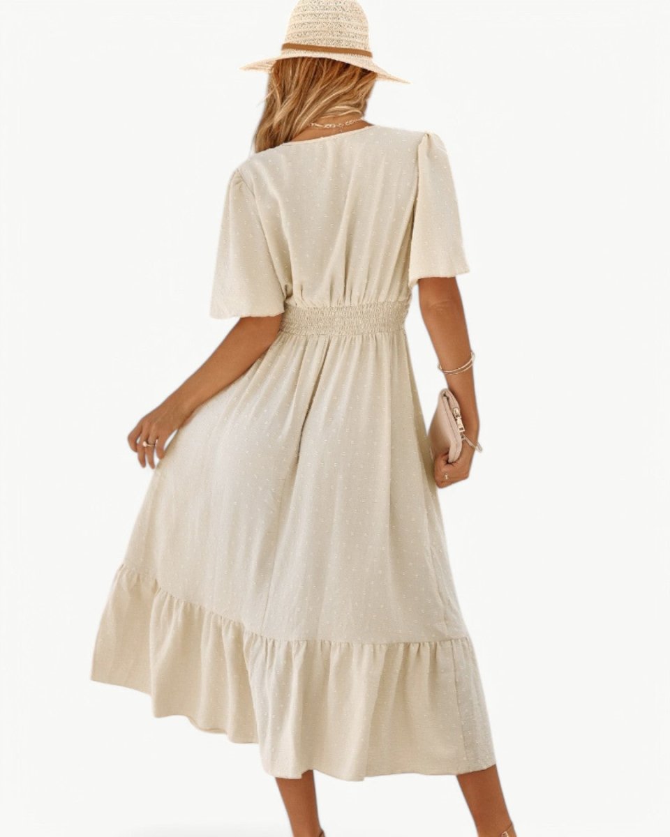 KLARISSE | ELEGANT FLOWY SUMMER V - NECK DRESS