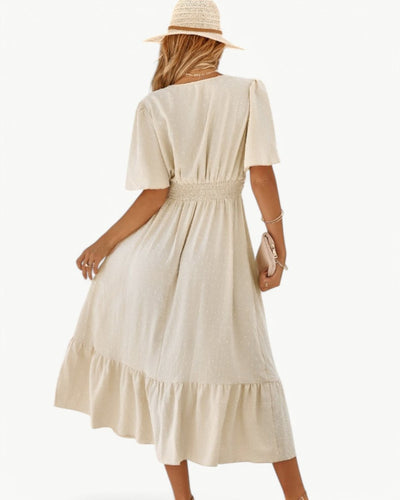 KLARISSE | ELEGANT FLOWY SUMMER V - NECK DRESS