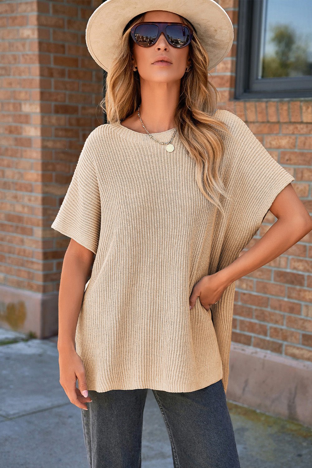 Lena | Short Sleeve Oversized Sweater