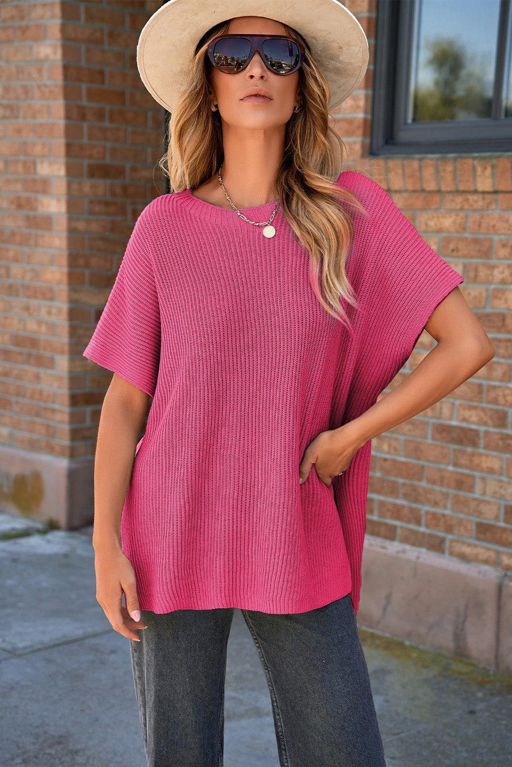 Lena | Short Sleeve Oversized Sweater