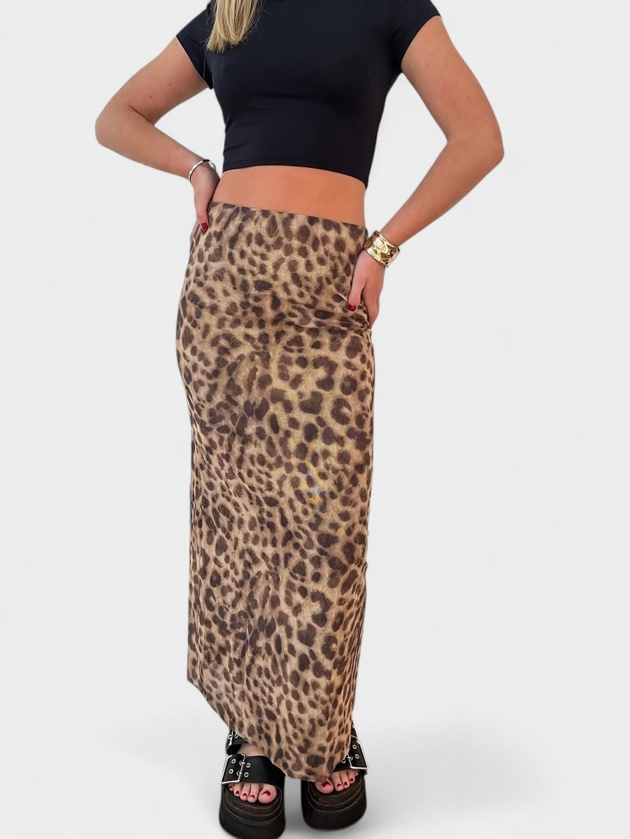 Lila | Leopard Print Maxi Skirt
