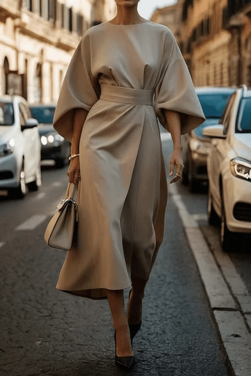 LILIANA | CLASSIC LANTERN SLEEVE DRESS