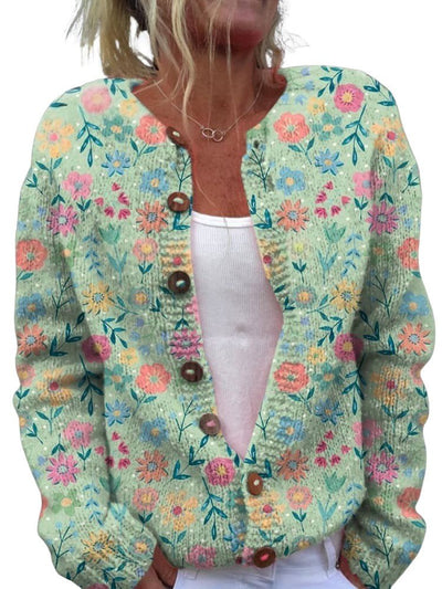 Liora | Breezy Floral Knit Cardigan