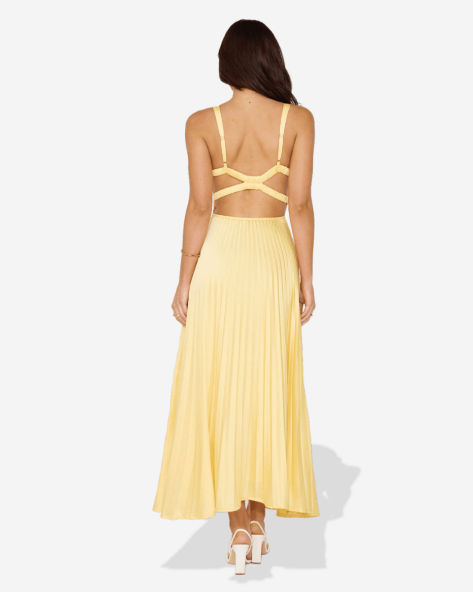 Lucy | Pleated V - Neck Maxi Dress