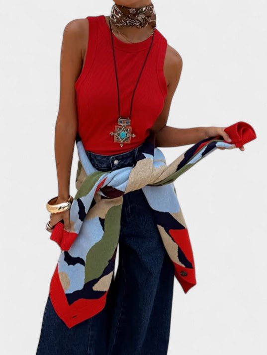 Lydia | Abstract Knit Cardigan & Skirt Set