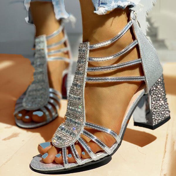 MADELINE | RHINESTONE OPEN - HEELED SANDALS