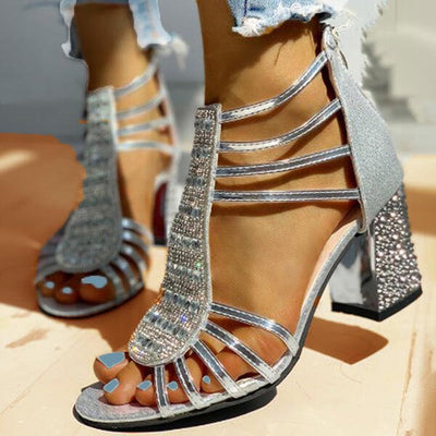 MADELINE | RHINESTONE OPEN - HEELED SANDALS