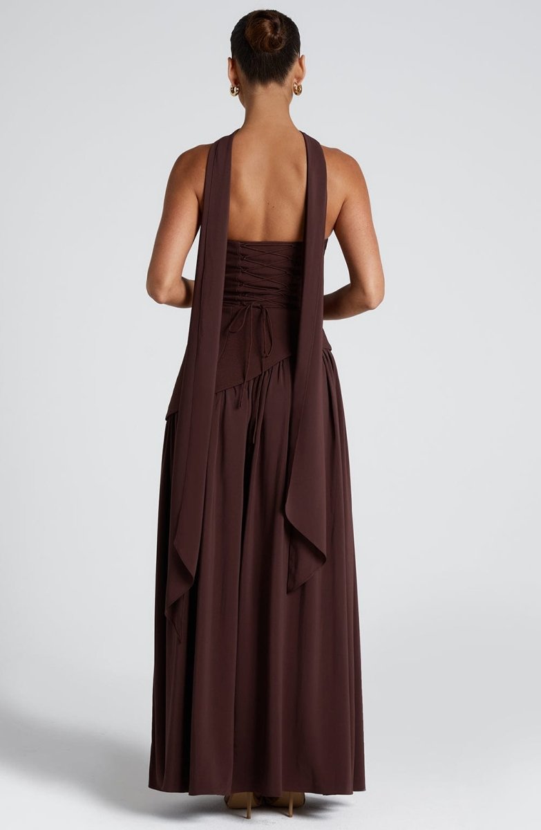 Maliyah | Dropped Waist Chiffon Maxi Dress
