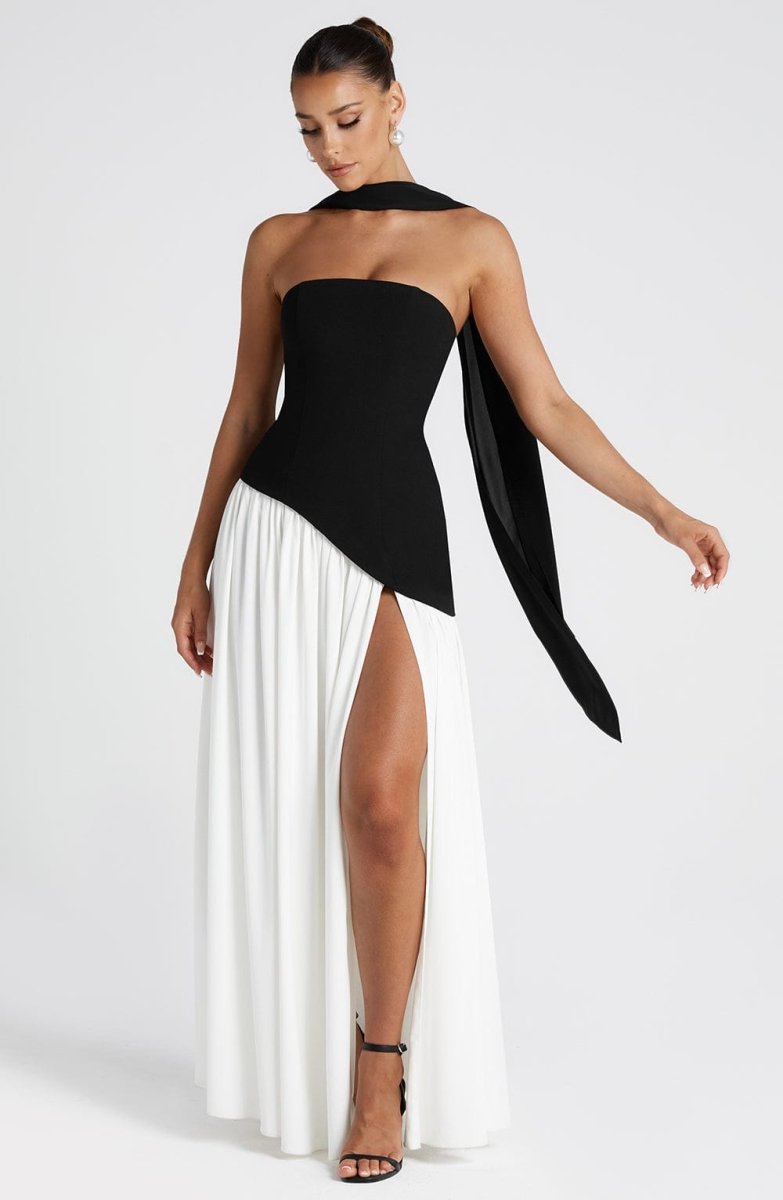 Maliyah | Dropped Waist Chiffon Maxi Dress