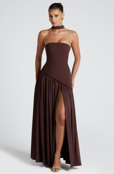 Maliyah | Dropped Waist Chiffon Maxi Dress