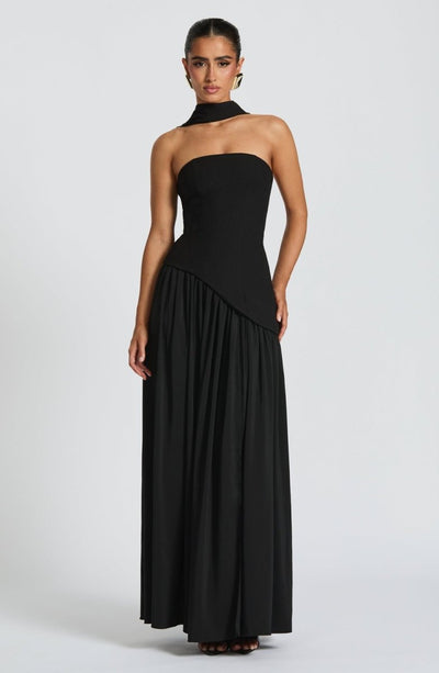Maliyah | Dropped Waist Chiffon Maxi Dress