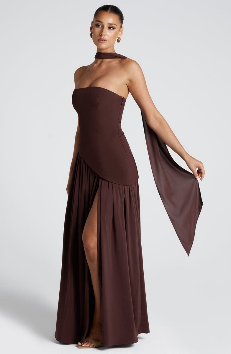 Maliyah | Dropped Waist Chiffon Maxi Dress