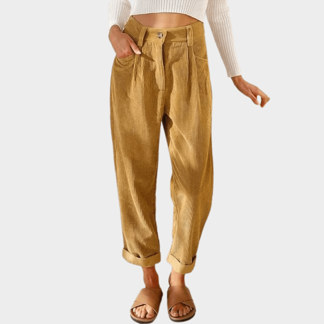 MANDY | COMFORTABLE HIGH - WAIST CORDUROY PANTS
