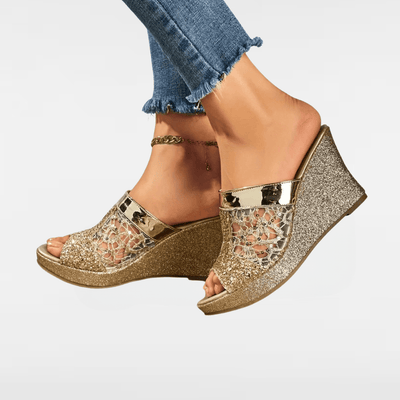 MARIEL | SEQUINED WEDGE HEELS