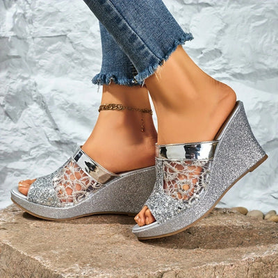 MARIEL | SEQUINED WEDGE HEELS