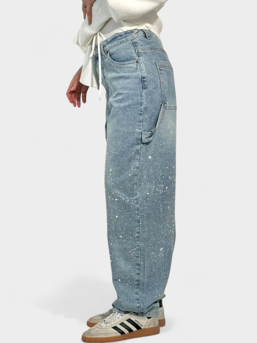 Mary | Diamond - Embellished Balloon Jeans