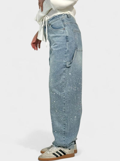 Mary | Diamond - Embellished Balloon Jeans