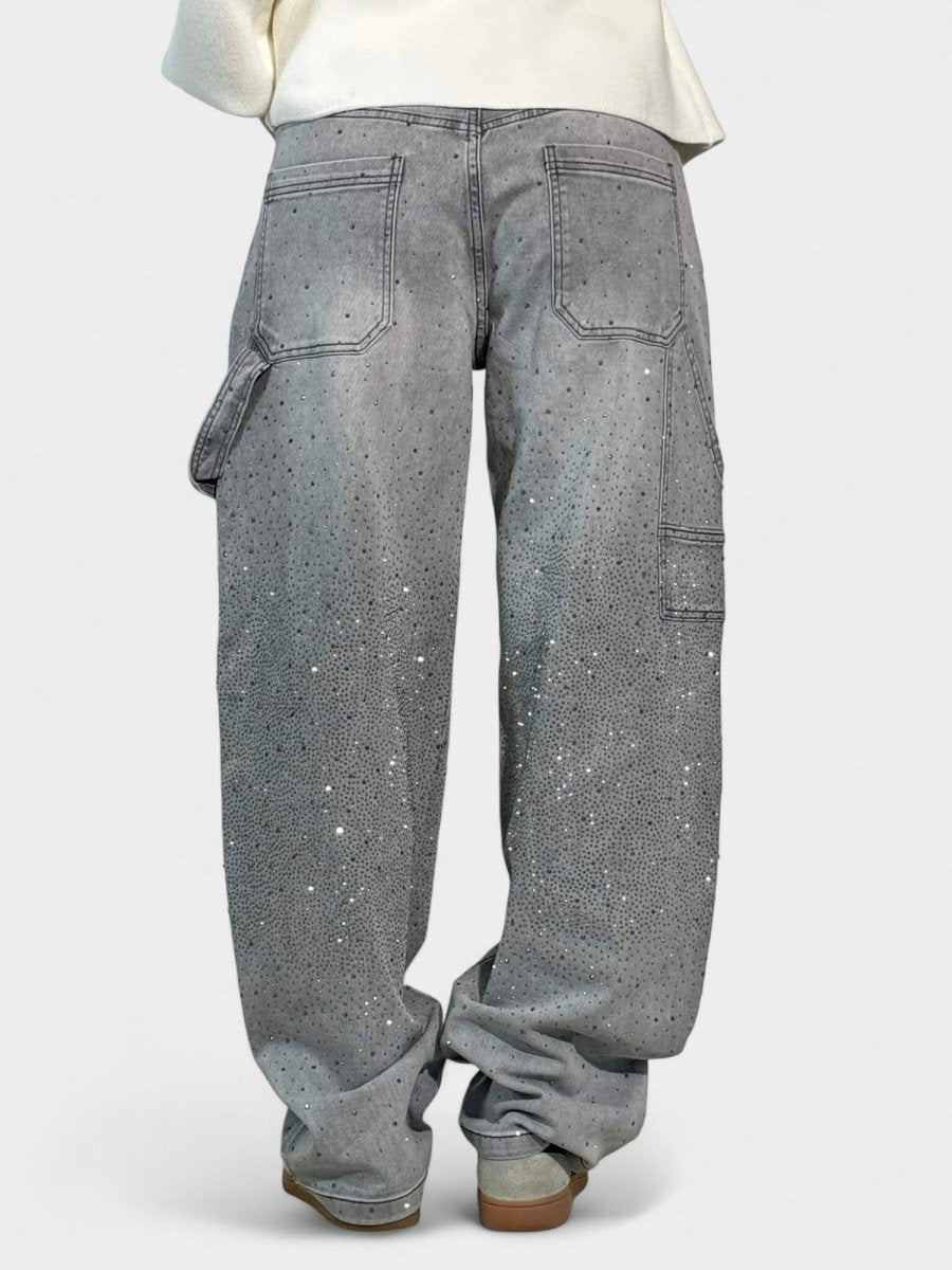 Mary | Diamond - Embellished Balloon Jeans