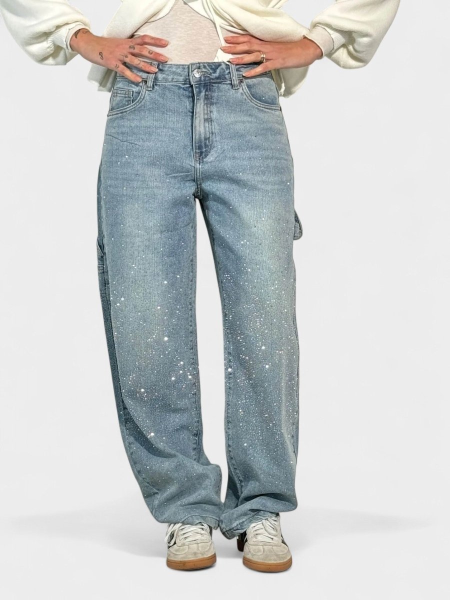 Mary | Diamond - Embellished Balloon Jeans
