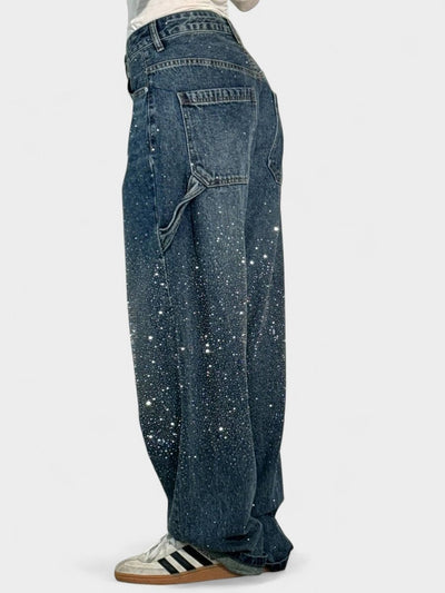 Mary | Diamond - Embellished Balloon Jeans