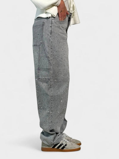 Mary | Diamond - Embellished Balloon Jeans