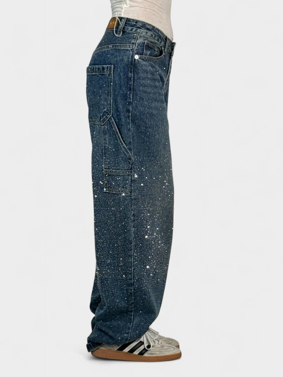 Mary | Diamond - Embellished Balloon Jeans