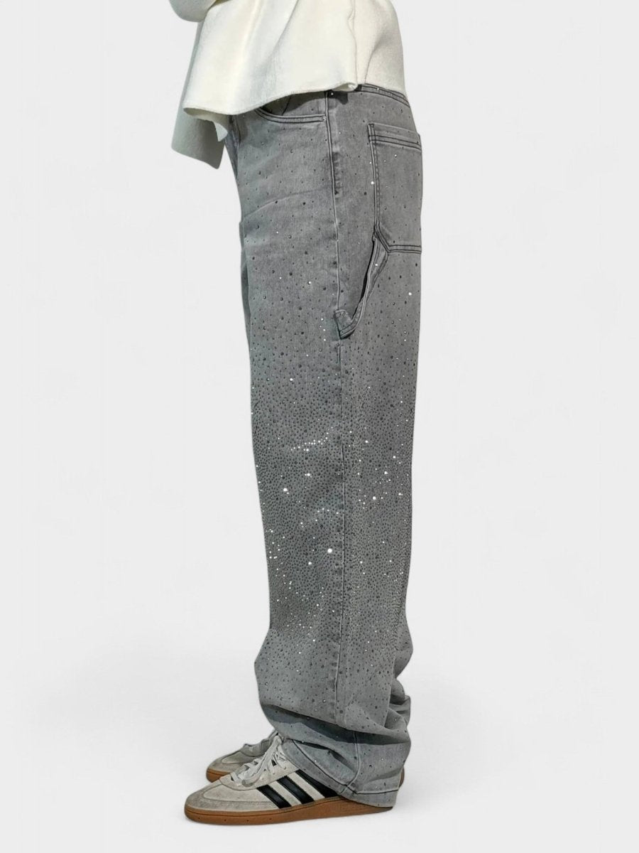 Mary | Diamond - Embellished Balloon Jeans
