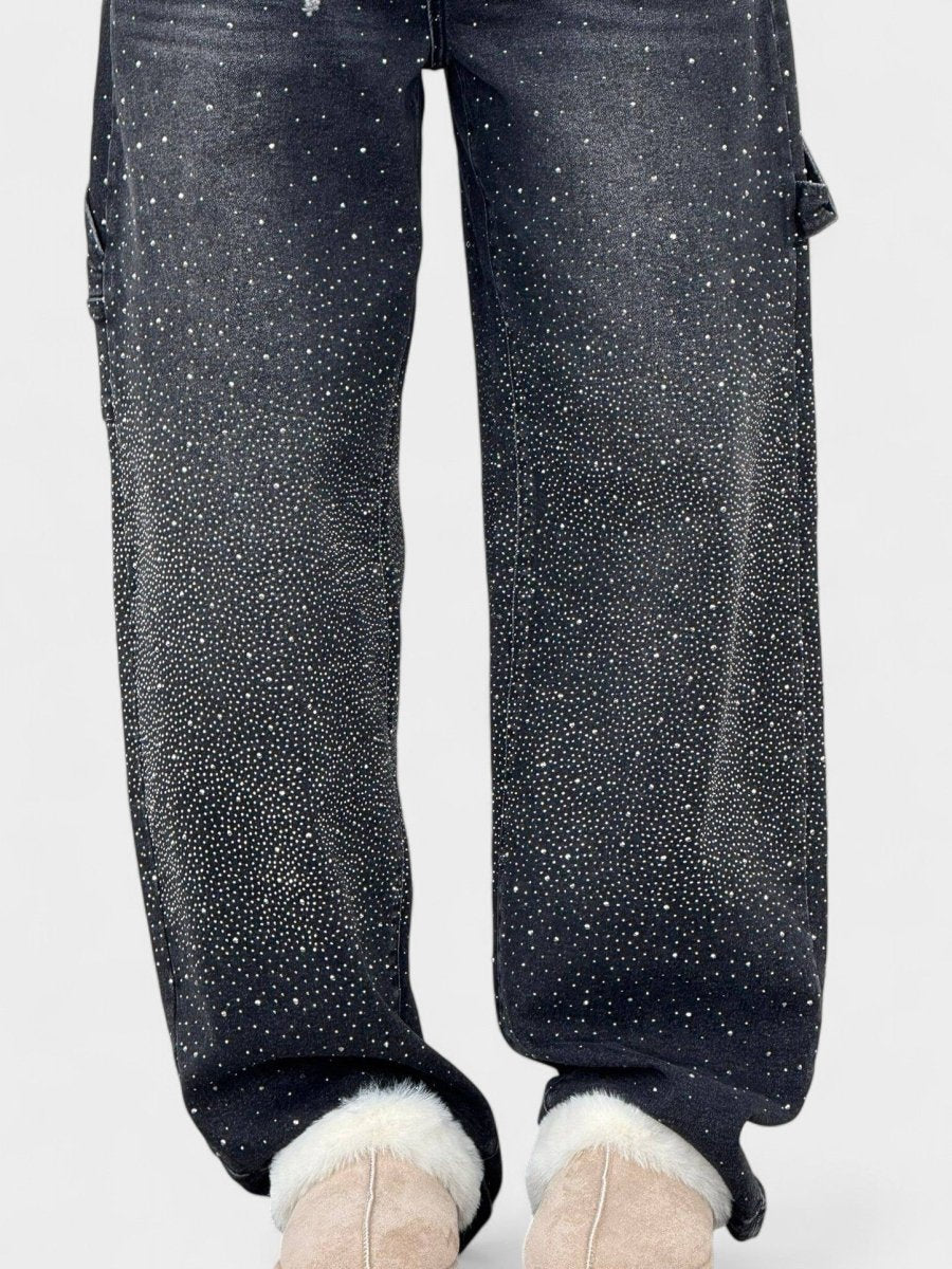 Mary | Diamond - Embellished Balloon Jeans