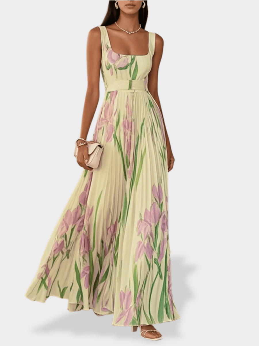 Mary | Pleated Maxi Dress