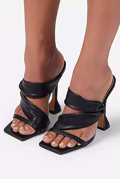 Clara | Metallic Square Toe High Heel