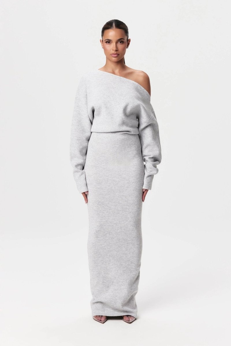 Mila | Off - Shoulder Knit Sweater Dress