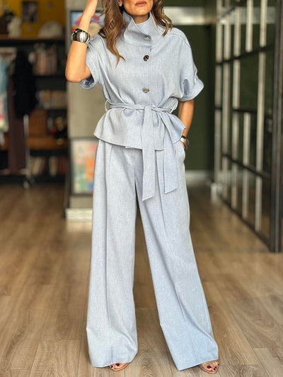 Mira | Belted Wide - Leg Pant Set