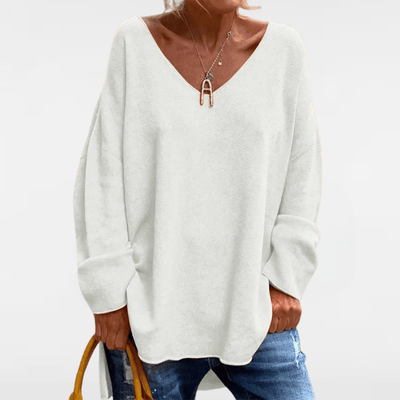 MONICA | ELEGANT LOOSE V NECK BLOUSE