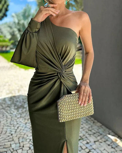 MONIQUE | ONE - SHOULDER LONG EVENING DRESS
