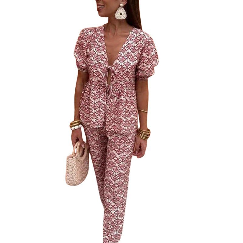 Nahia™ | Chic printed flowy set, summer charm