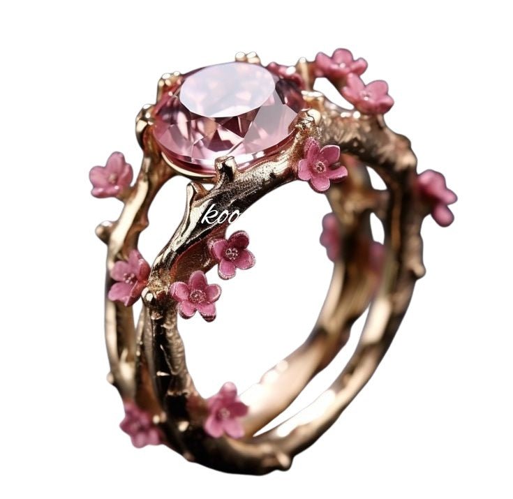 Nova | Gold Ring with Pink Crystal