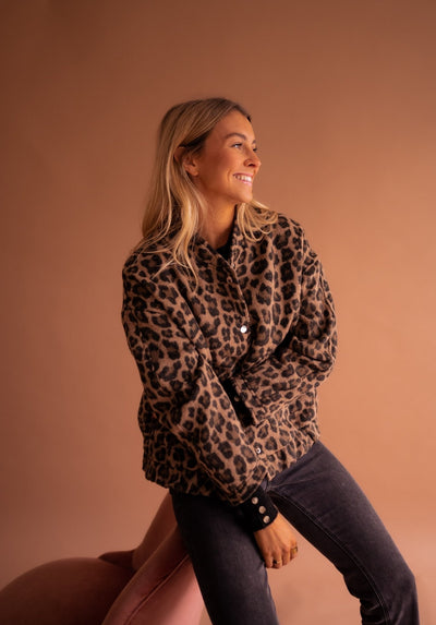 Rita Leopard Print Trendy Jacket