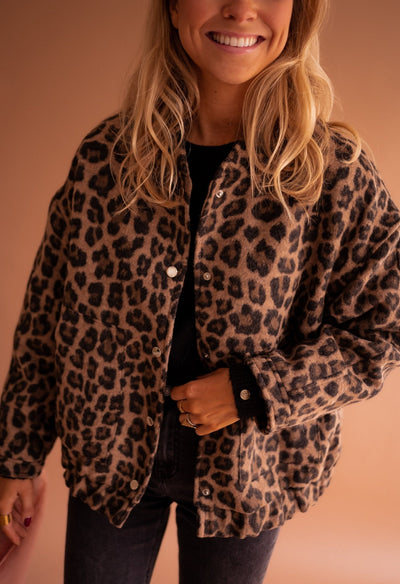 Rita Leopard Print Trendy Jacket