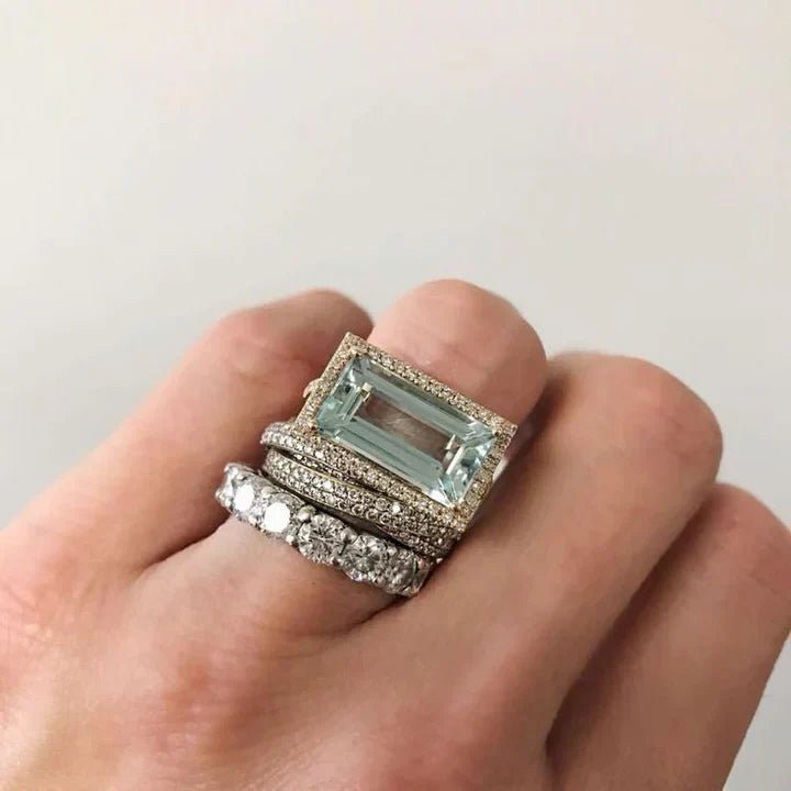 ROCHELLE | SILVER TURQUOISE RING SET