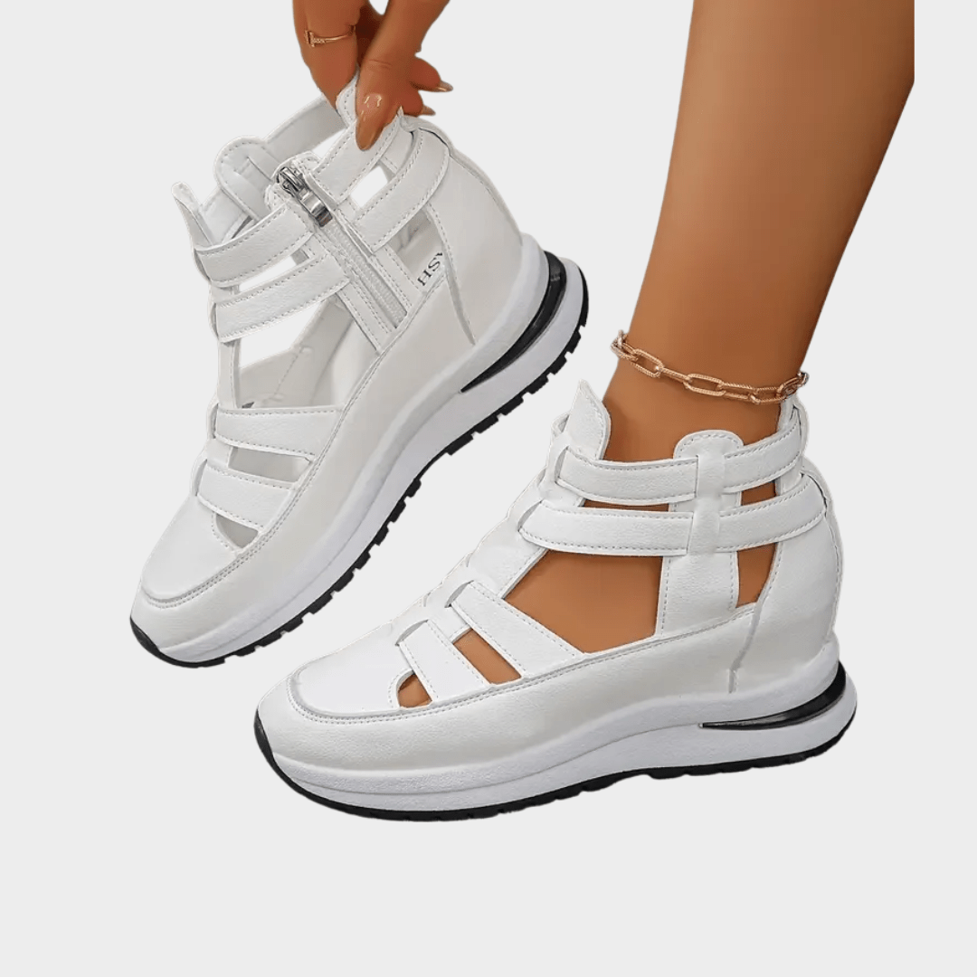 SAFRINA | STYLISH ZIPPERED WEDGE SANDALS