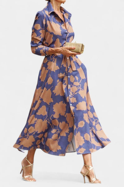 Samaria | Floral Collared Button Midi Dress