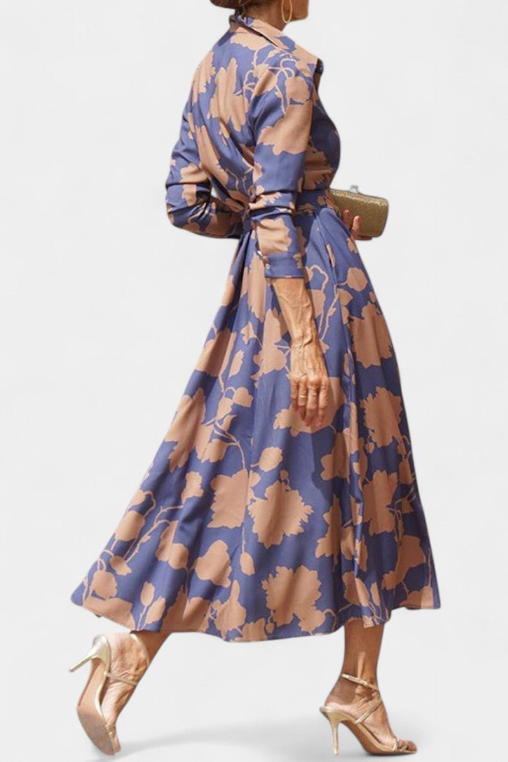 Samaria | Floral Collared Button Midi Dress